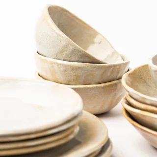 Vajilla artesanal en gres, para 6