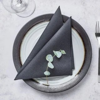 PACK x50 SERVILLETAS AIRLAID 1/4 NEGRO 40X40