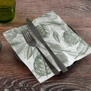 PACK x50 SERVILLETA DRYLACE 1/4 VERDE/BLANCA