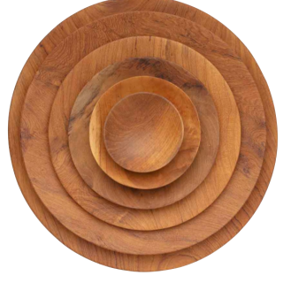 Platos de madera de teca recuperada