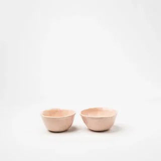 Cuencos de gres, rosa palido