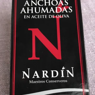 Anchoas Nardín ahumadas en aceite. Filetes. Lata pequeña.