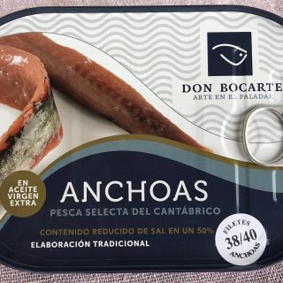 Anchoas Don Bocarte del Cantábrico en aceite de oliva. 38-40 filetes. Reducido en sal.