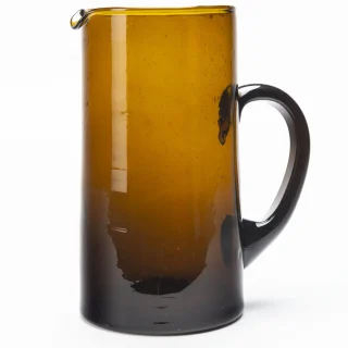 Jarra vidrio soplado con asa