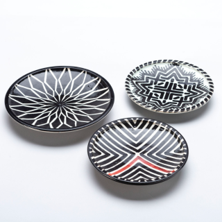 Platos de cerámica de Fez, línea geométrica