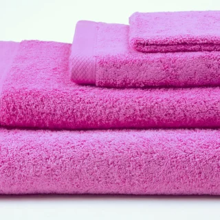 Toallas 100% Algodón Rizo Americano 500 Gramos – Juego Completo Baño (Tocador, Lavabo, Ducha y Sábana) - Serie Palace Rosa