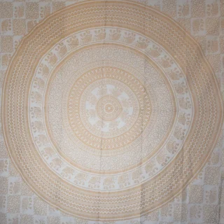 Toalla Playa Grande, Manta Picnic, Manta Playa Grande Mandala (210x230cm, Oro Blanco)
