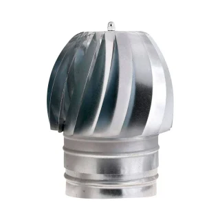 Sombrero giratorio extractor de humo estufa de leña gris galvanizado