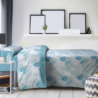 Mora Juego de sabanas estampado de 50% algodón y 50% poliéster, mod. p24 con platabanda de hasta 32 cm. y disponible en todas las medidas.