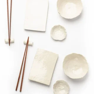 Set de Sushi  para dos personas en color blanco