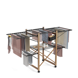 Tendedero de torre plegable Wood V35 Negro