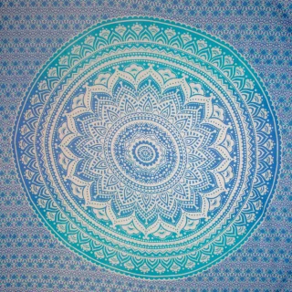 Toalla Playa Grande, Manta Picnic, Manta Playa Grande Mandala (210x230cm, Mandala Azul)