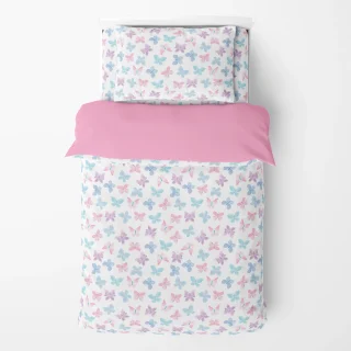 Funda Nórdica Reversible Cama Mariposa Pastel