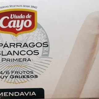 Espárragos de Mendavia - Navarra, Viuda de Cayo, calidad Primera. Muy gruesos. Lata de 4/6 frutos