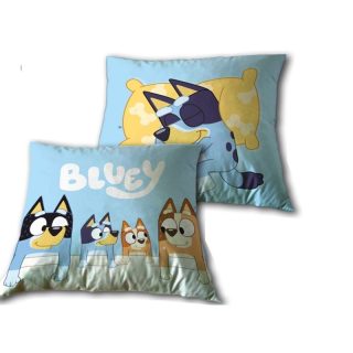 Cojín Infantil Bluey 35×35 cm – Almohada Decorativa con Doble Estampado | 100% Poliéster Suave y Resistente
