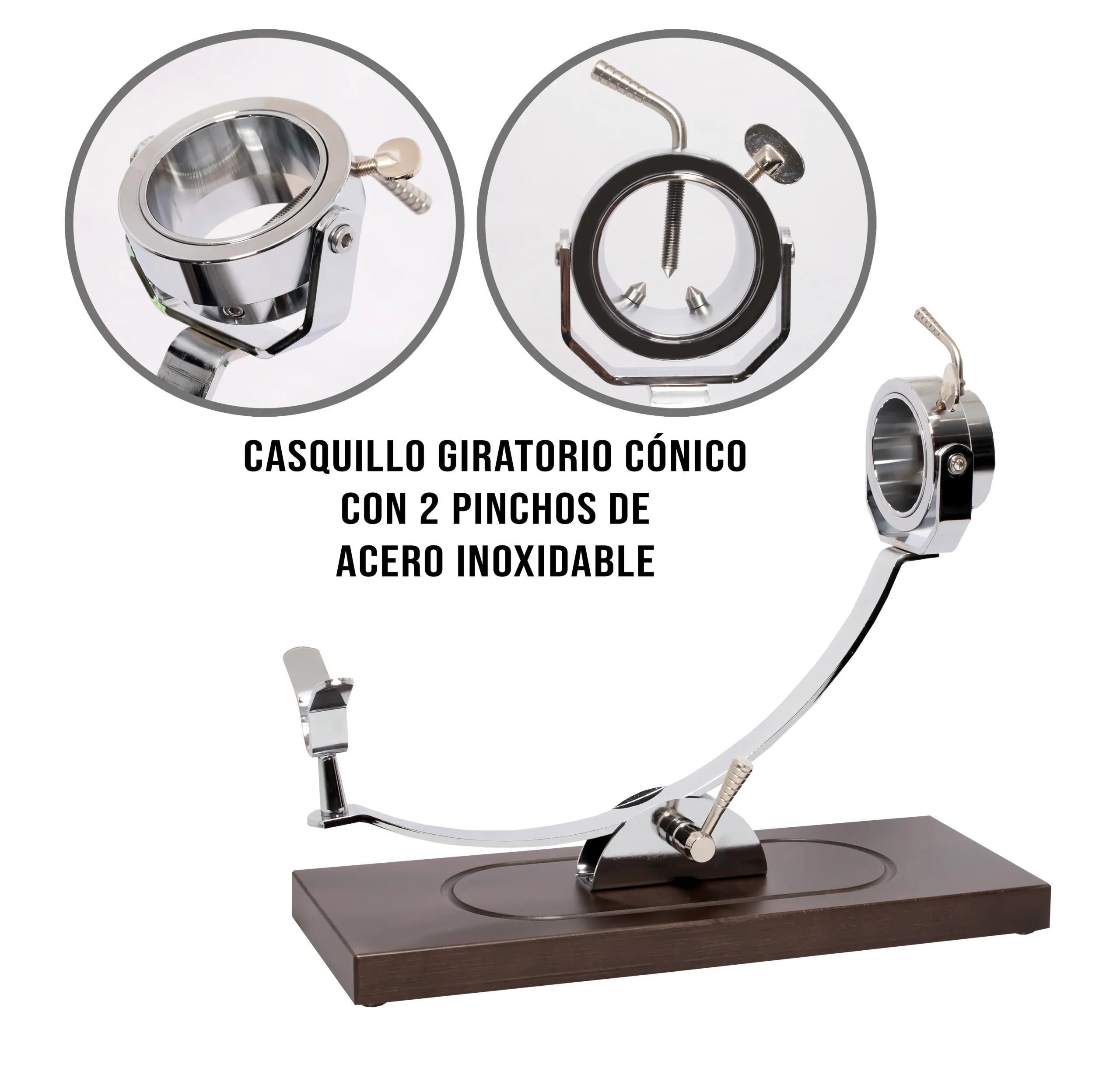 Soporte Jamonero Profesional Modelo Córdoba Basculante y Giratorio | Incluye cuchillo y chaira - Imagen 4