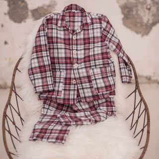 Pijama de niño de cuadros escoceses hecho a mano – Modelo Jacinto