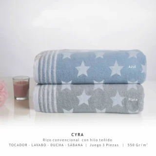 Toalla Estrellas - 100% Algodón Natural - 550 Gramos