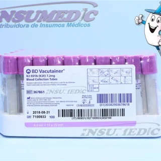 TUBO DE 4 ML. LILA HEMOGARD – BD / 100UNDS